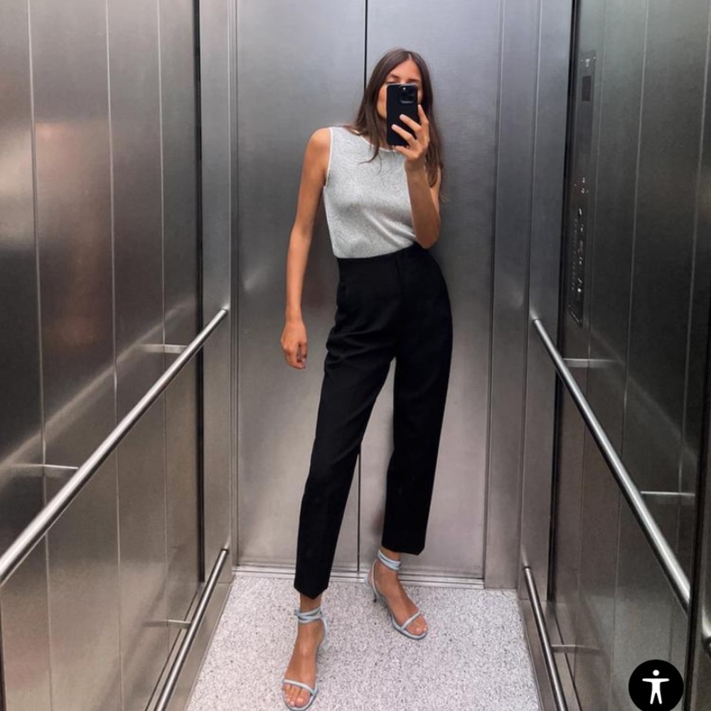 Zara Black High-Waisted Trousers